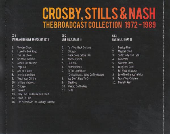 Crosby, Stills and Nash The Broadcast Collection 1972 1989 : Front